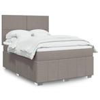 vidaXL Boxspring met matras stof taupe 140x200 cm, Huis en Inrichting, Slaapkamer | Bedden, Verzenden, Nieuw