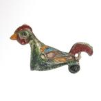 Oud-Romeins Brons Emaille gekeulse haan fibula broche, Antiek en Kunst