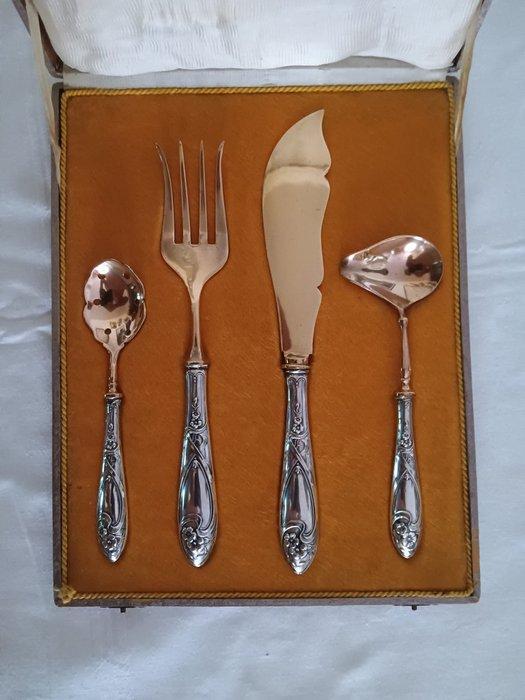 Bestekset (4) - .833 zilver - Art Nouveau bestek, Antiek en Kunst, Antiek | Zilver en Goud