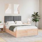 vidaXL Bedframe met Gevoerde Hoofdbord Donkergrijs 120 x 190, Huis en Inrichting, Slaapkamer | Bedden, Verzenden, Nieuw