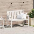 vidaXL Tuinbank met kussen Wit 120 x 59 x 88cm HDPE, Tuin en Terras, Verzenden, Nieuw