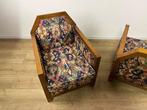 Fauteuil - Hout, Textiel - Paar stoelen van hout met, Antiek en Kunst