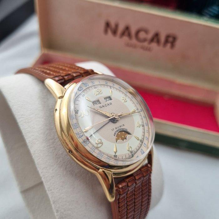 Nacar - Moonphase Calendar - Valjoux 90 - Triple Date -, Handtassen en Accessoires, Horloges | Heren