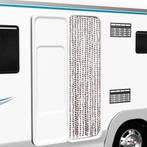 vidaXL Vliegengordijn 56x200 cm chenille taupe en wit, Verzenden