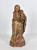 Sculpture, Madonna en kind - 14 cm - Bois