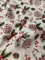 Katoenen lurex stof met een speels kerstdecor - Textiel -, Diversen, Kerst, Nieuw
