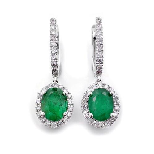 Zonder Minimumprijs - Oorbellen - 14 karaat Witgoud,, Handtassen en Accessoires, Oorbellen