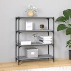 vidaXL Boekenkast 80x33x100 cm hout en staal grijs sonoma, Verzenden, Nieuw