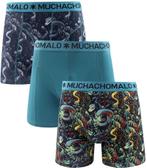 Muchachomalo Boxershorts 3-Pack Snakey maat S Heren, Kleding | Heren, Ondergoed, Verzenden, Blauw, Muchachomalo, Boxer