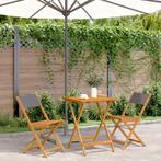 vidaXL 3-delige Bistroset stof en massief hout, Tuin en Terras, Verzenden, Nieuw