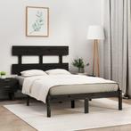 vidaXL Bedframe massief hout zwart 140x190 cm, Huis en Inrichting, Slaapkamer | Bedden, Verzenden, Nieuw