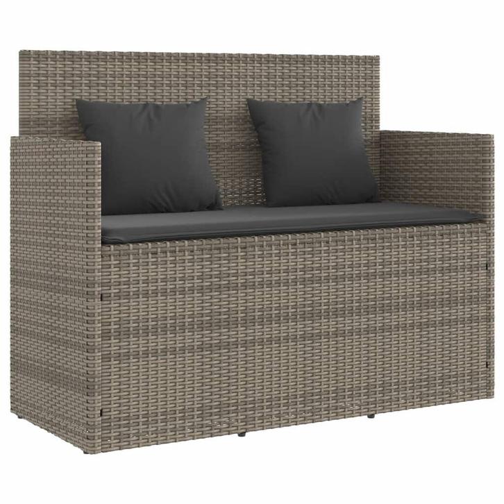 Tuinbank Poly Rattan Grijs | Retour Deal | 53% Korting!, Jardin & Terrasse, Bancs de jardin, Envoi