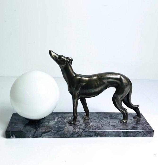Tafellamp - Windhond - Metaal, Marmer, Glas, Antiek en Kunst, Curiosa en Brocante