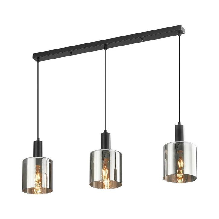 Hanglamp 3xE27 Smoky Glass, Maison & Meubles, Lampes | Suspensions, Envoi