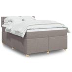 vidaXL Boxspring met matras stof taupe 140x200 cm, Huis en Inrichting, Slaapkamer | Bedden, Verzenden, Nieuw