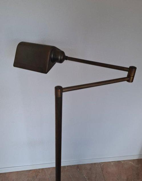 Swingarm vloerlamp - Koper, Messing - Notarislamp zwenkarm, Antiek en Kunst, Curiosa en Brocante