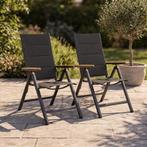 Verstelbare tuinstoelen met geïntegreerd kussen – zwart - 2, Verzenden