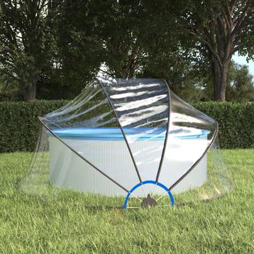 vidaXL Zwembadoverkapping rond 315x158 cm PVC, Verzenden