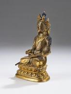 Gilt Bronze Figure of Amitayus, Tibetan-Chinese, Early 18th, Antiek en Kunst