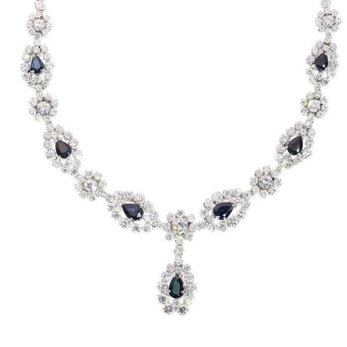 Halsketting - 18 karaat Witgoud Diamant (Natuurlijk) -, Handtassen en Accessoires, Kettingen