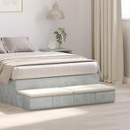 vidaXL Bedlades met lade Beton Grijs 120 x 36,5 x 16,5 cm, Verzenden, Nieuw