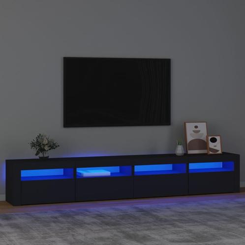 vidaXL Tv-meubel met LED-verlichting 240x35x40 cm zwart, Huis en Inrichting, Kasten |Televisiemeubels, Nieuw, Verzenden