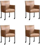 Leren eetkamerstoelen more, taupe, taupe keukenstoel