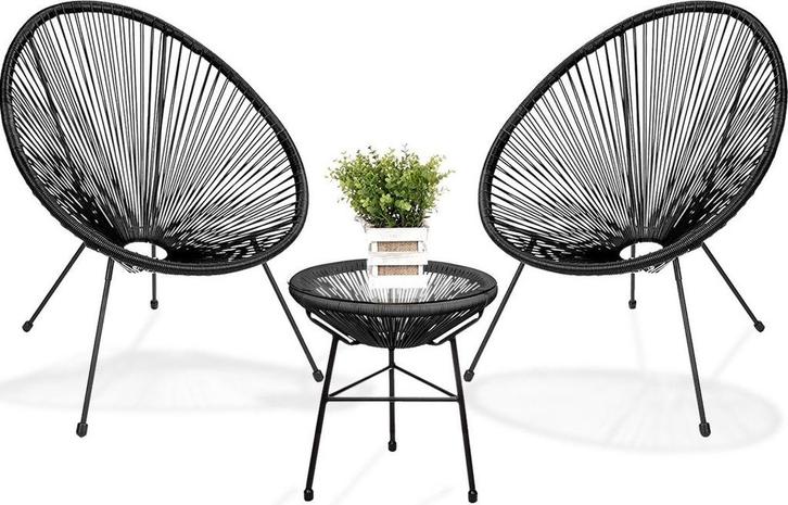 2dekans | LifeGoods Acapulco Bistroset - 3-Delig - Tuinset, Tuin en Terras, Tuinsets en Loungesets, Ophalen of Verzenden