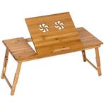 Houten laptoptafel voor op bed 72x35x26cm - bruin, Informatique & Logiciels, Chargeurs d'ordinateur portable, Verzenden