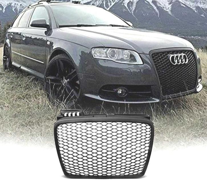 CALANDRE AUDI A4 B7 04-09 LOOK RS NOIR BRILLANT, Auto-onderdelen, Carrosserie, Verzenden