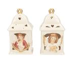 Beeldje - Een Paar Porseleinen theelichtjes - Porselein, Nieuw