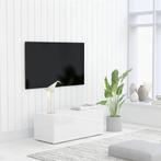 vidaXL Tv-meubel 80x34x30 cm bewerkt hout hoogglans wit, Verzenden