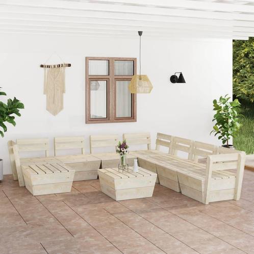 vidaXL Salon de jardin palette 9 pcs Bois dépicéa, Jardin & Terrasse, Ensembles de jardin, Salons de jardin, Neuf, Envoi