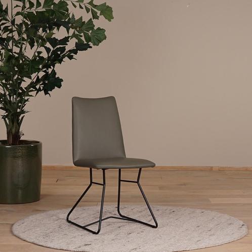 Setvan6olijfkleurlereneetkamerstoelenRoos, Huis en Inrichting, Stoelen, Overige kleuren, Nieuw, Vijf, Zes of meer stoelen, Leer