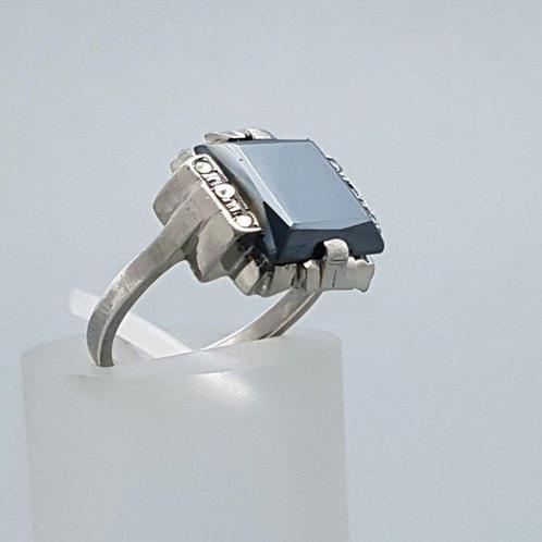 Zilver, Art Deco, Hematiet - Ring - Markasieten., Antiek en Kunst, Kunst | Designobjecten