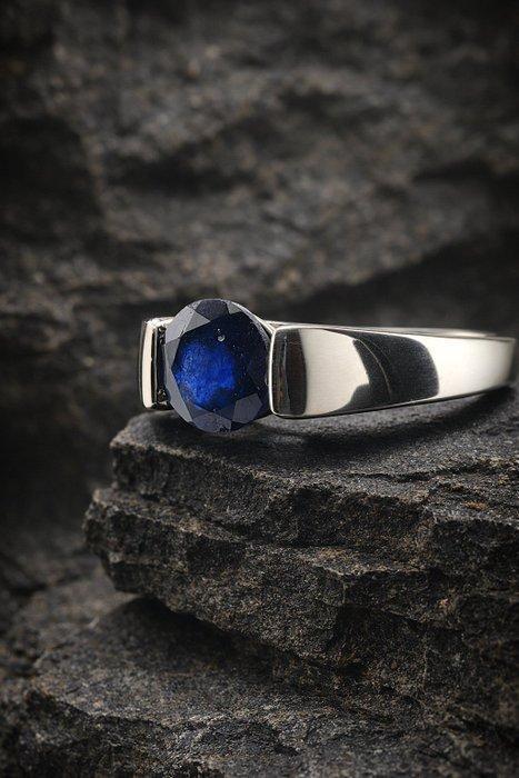 Zonder minimumprijs - Ring Zilver Saffier - koningsblauw, Handtassen en Accessoires, Ringen