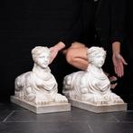 Precious Couple of Sculptures in Valuable Italian Marble -, Nieuw