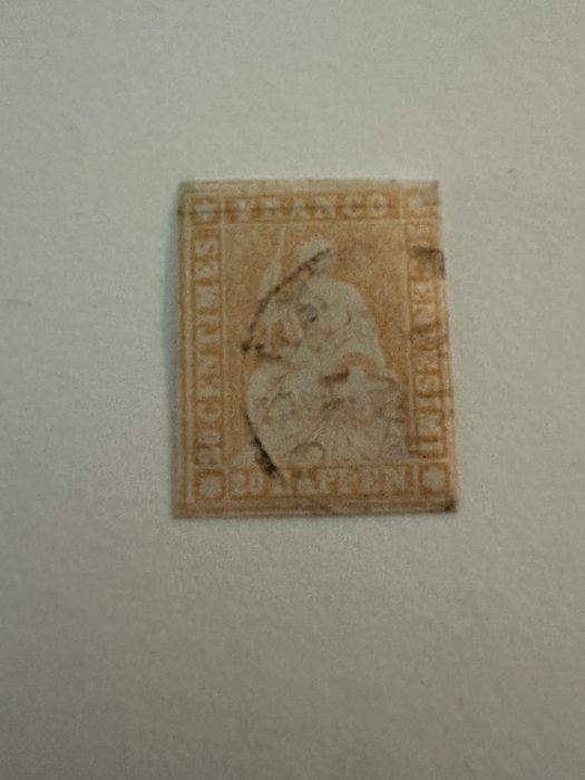 Zwitserland 1856/1899 - 4 oude postzegels michel 7-2 + 8-2 +, Postzegels en Munten, Postzegels | Europa | België