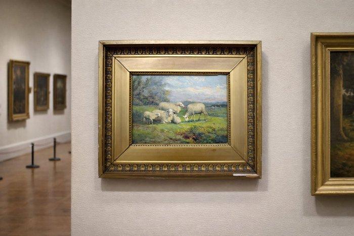 Jef Louis Van Leemputten (1865–1948) - Scène pastorale en, Antiek en Kunst, Kunst | Schilderijen | Klassiek