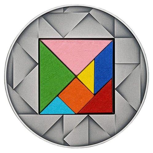 Niue. 5 Dollars 2023 Antique Finish with Tangram Puzzle, 2, Postzegels en Munten, Munten | Europa | Niet-Euromunten