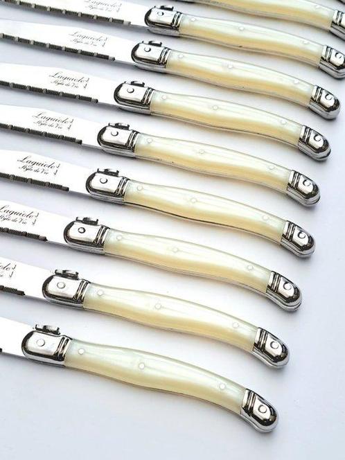 Laguiole - 12x Steak Knives - Pearl - style de -, Antiquités & Art, Antiquités | Ustensiles de cuisine