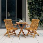vidaXL 3-delige Tuinset massief teakhout, Tuin en Terras, Verzenden, Nieuw, Tuinset