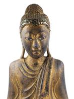 Grand Bouddha - Bois, Plaqué or - Thaïlande - 1900-1950