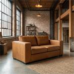 Leren bank Fine - 2 zits - Vintage Cognac (cognac) - Poten, Antiek en Kunst, Ophalen of Verzenden