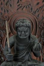 Fudô Myô-ô Drie-eenheid  (Fudô Sanzon) - Gelakt hout -