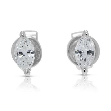 Oorbellen - 18 karaat Witgoud -  0.50ct. tw. Diamant