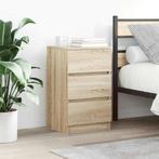 vidaXL Nachtkastje met 3 lades 39x35x65 cm sonoma, Huis en Inrichting, Slaapkamer | Nachtkastjes, Verzenden, Nieuw