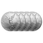 Mexico. 5 x 1 oz 2024 Mexican Silver Libertad Coin BU, Postzegels en Munten
