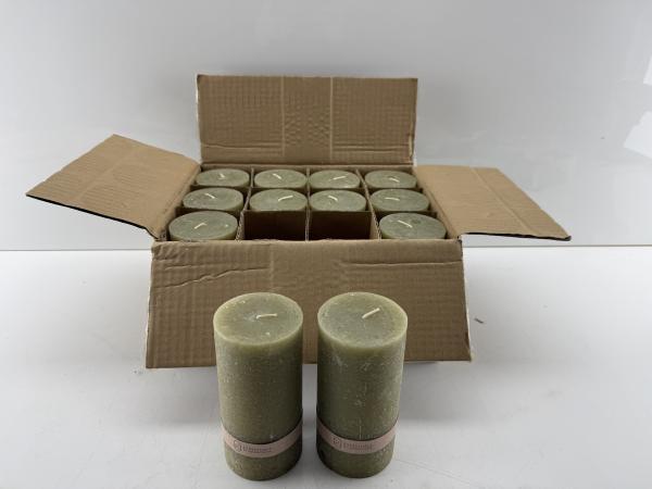 Veiling - 12x Essentials | Groene Kaarsen 7x14 cm, Maison & Meubles, Accessoires pour la Maison | Bougeoirs & Bougies