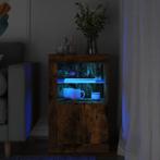 vidaXL Bijzetkast met LED bewerkt hout gerookt eikenkleurig, Huis en Inrichting, Verzenden, Nieuw